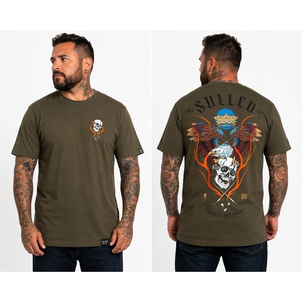 Sullen Art Collective Eagle Flame NWT Short Sleeve Men`s T-shirt Small L300 New
